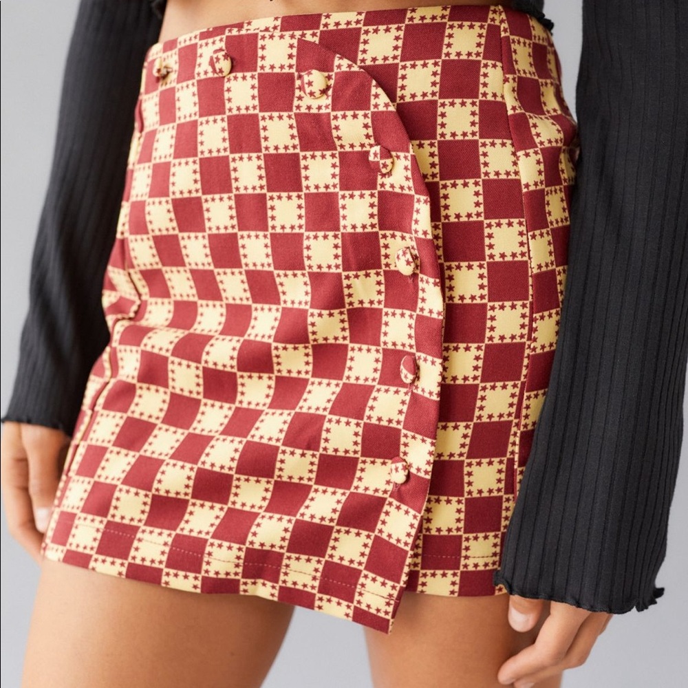 UO Jagger Button-Front Mini Skirt